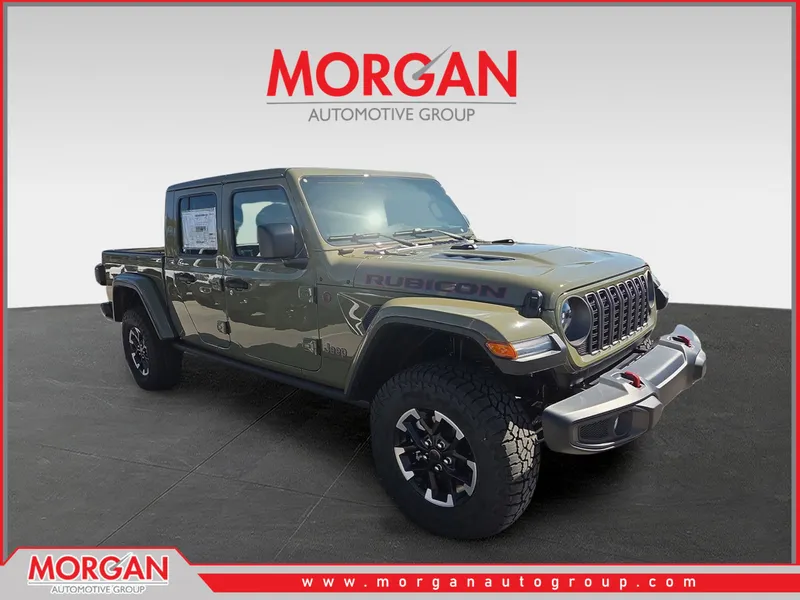 2026 Jeep Gladiator Rubicon in Green — front three-quarter view