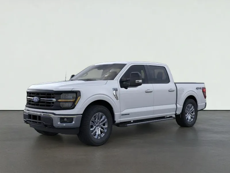 2025 Ford F-150 XLT in Oxford White — front three-quarter view
