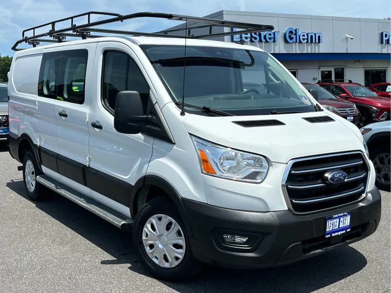 2020 Ford Transit Cargo Van T-250 130" Low Rf 9070 GVWR RWD in Oxford White — front three-quarter view