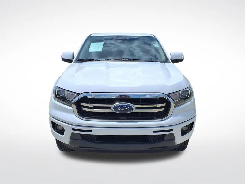 2022 Ford Ranger Lariat in Oxford White — front three-quarter view