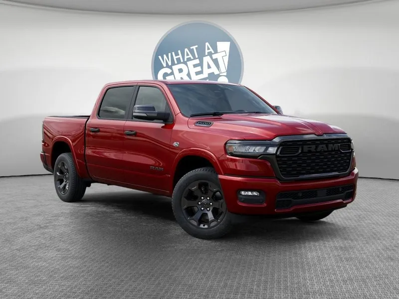 2026 RAM 1500 Big Horn/Lone Star in Molten Red Pearl-Coat Exterior Paint — front three-quarter view