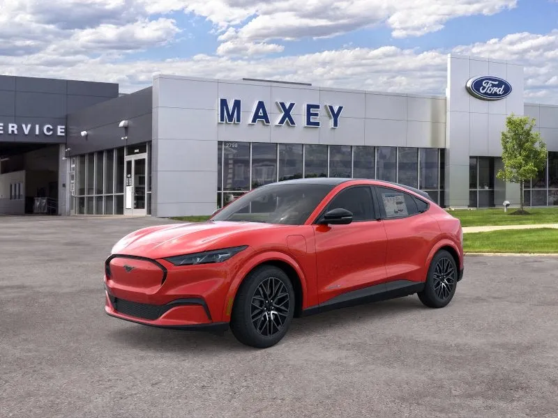 2026 Ford Mustang Mach-E Premium in Race Red — front three-quarter view