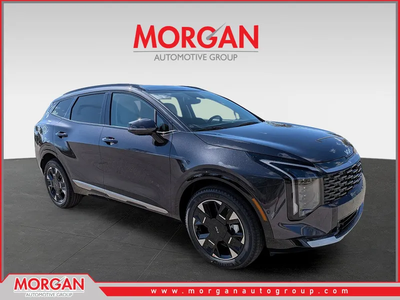 2026 Kia Sportage SX-Prestige in Panthera Metal Gray — front three-quarter view