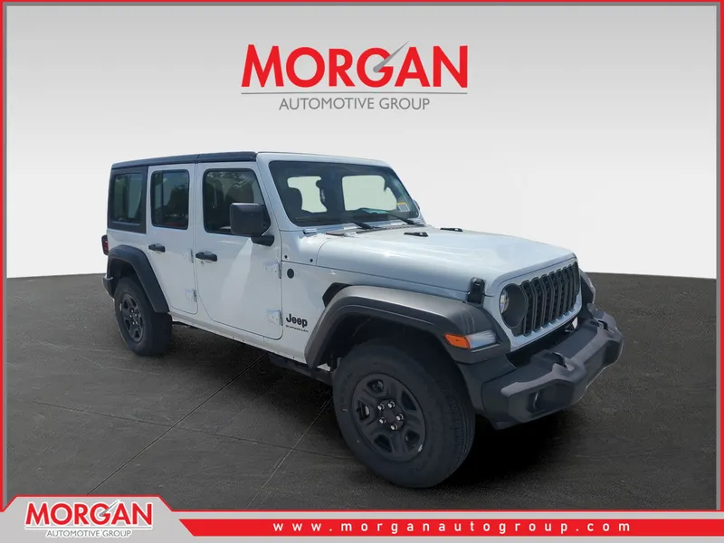 2026 Jeep Wrangler Sport in White/off-white — front three-quarter view