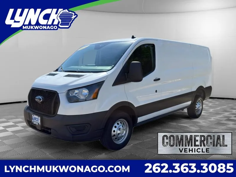 2024 Ford Transit Cargo Van T-150 130" Low Rf 8670 GVWR AWD in Oxford White — front three-quarter view