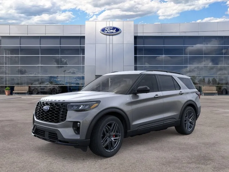 2026 Ford Explorer ST-Line in Carbonized Gray Metallic — front three-quarter view