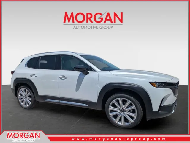 2026 Mazda CX-50 2.5 Turbo in Wind Chill Pearl — front three-quarter view