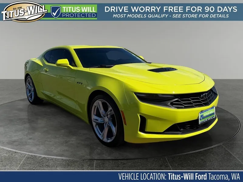 2020 Chevrolet Camaro LT1 in Shock — front three-quarter view