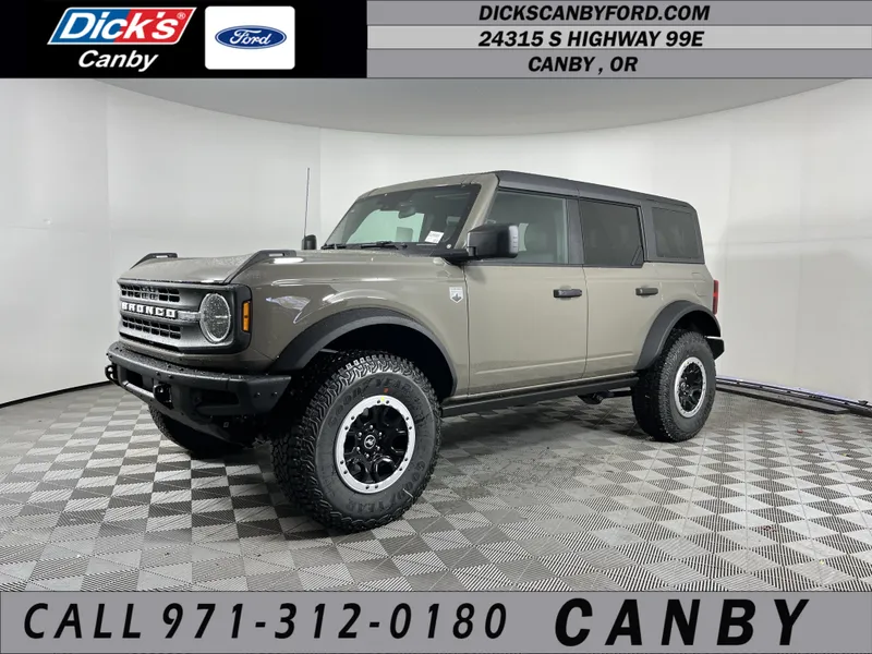2025 Ford Bronco Big Bend in Marsh Gray — front three-quarter view