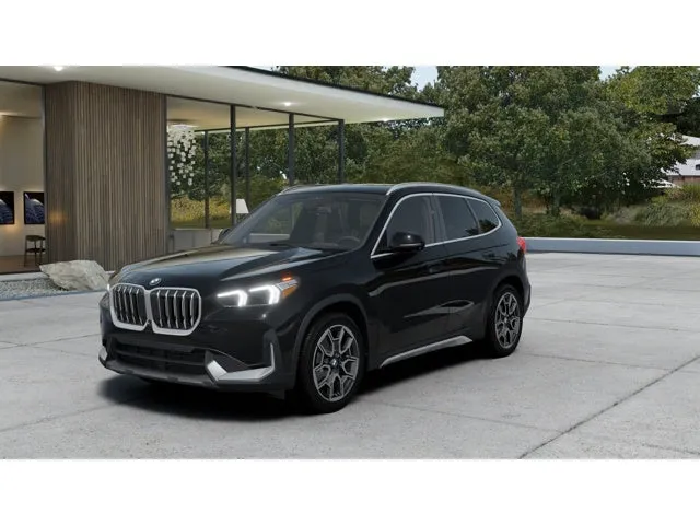2027 BMW X1 Base in Black Sapphire Metallic — front three-quarter view