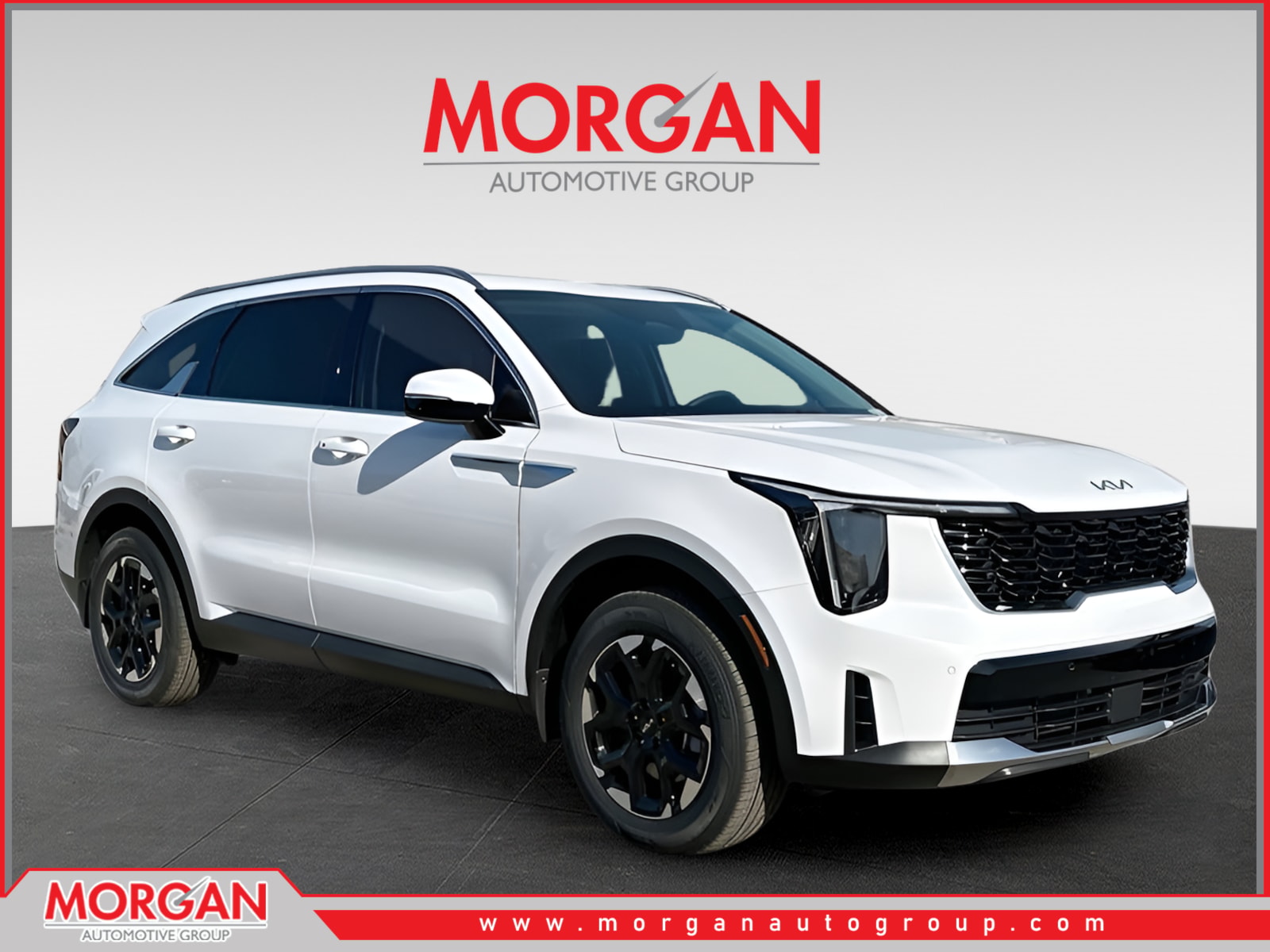 2026 Kia Sorento S in Glacial White Pearl — front three-quarter view