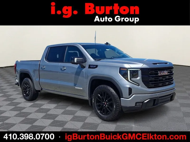 2026 GMC Sierra 1500 Elevation in Sterling Metallic — front three-quarter view
