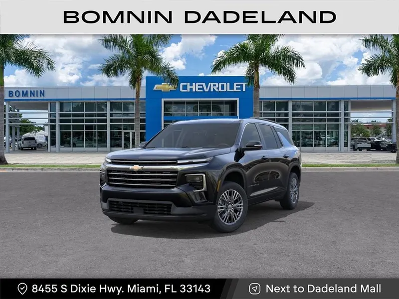 2026 Chevrolet Traverse LT in Mosaic Black Metallic — front three-quarter view