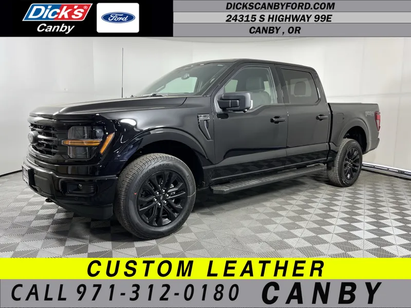 2026 Ford F-150 XLT in Black — front three-quarter view
