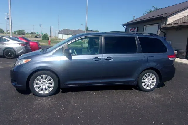 2013 Toyota Sienna Ltd in Shoreline Blue Pearl — front three-quarter view