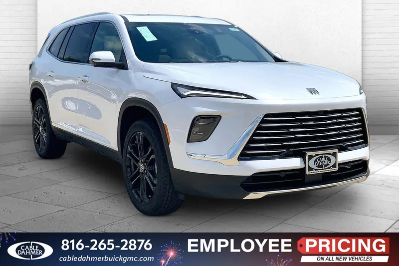 2026 Buick Enclave Preferred in Iridescent White Tricoat — front three-quarter view