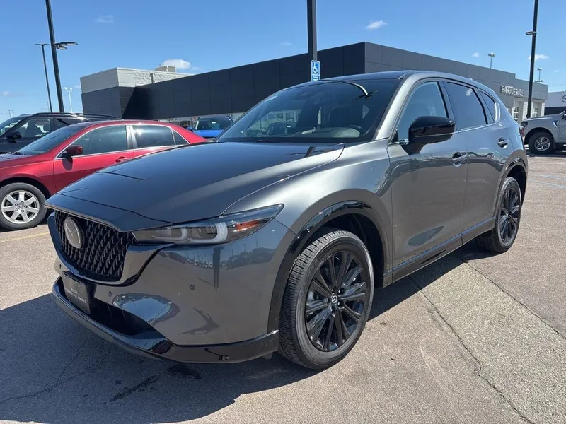 2025 Mazda Mazda CX-5 2.5 Turbo Premium in Machine Gray — front three-quarter view