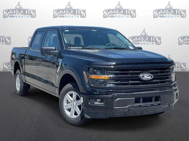 2026 Ford F-150 XLT in Black — front three-quarter view