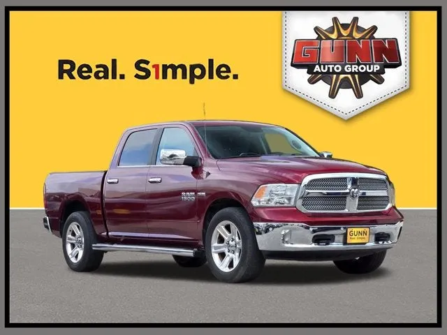 2017 RAM 1500 Lone Star Silver in Delmonico Red Pearlcoat — front three-quarter view