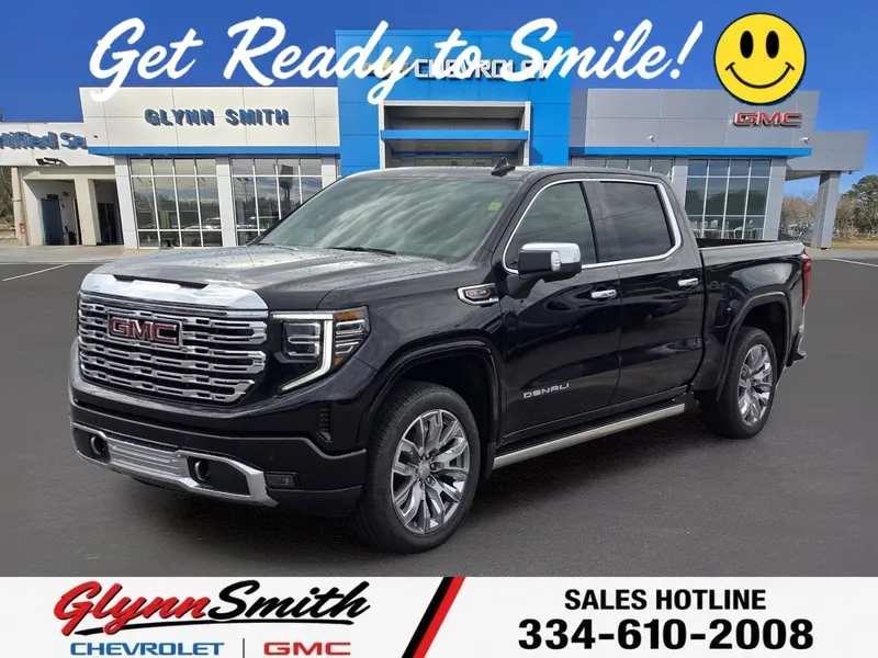 2026 GMC Sierra 1500 Denali in Onyx Black — front three-quarter view