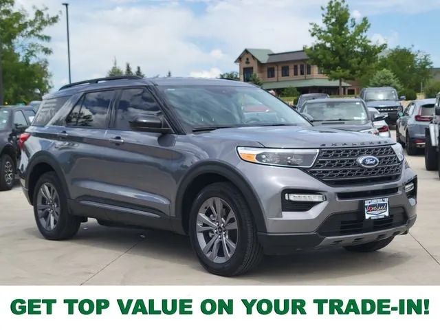 2022 Ford Explorer XLT in Carbonized Gray Metallic — front three-quarter view