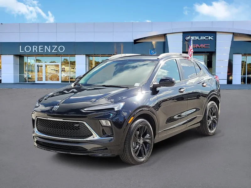 2024 Buick Encore GX Sport Touring in Ebony Twilight Metallic — front three-quarter view