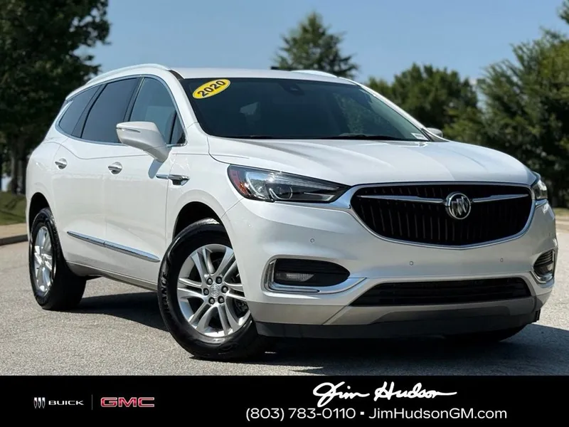 2020 Buick Enclave Premium Group in White Frost — front three-quarter view