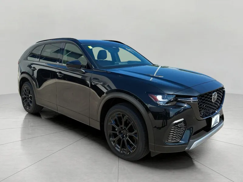 2026 Mazda Mazda CX-70 3.3 Turbo Premium Plus AWD in Jet Black Mica — front three-quarter view