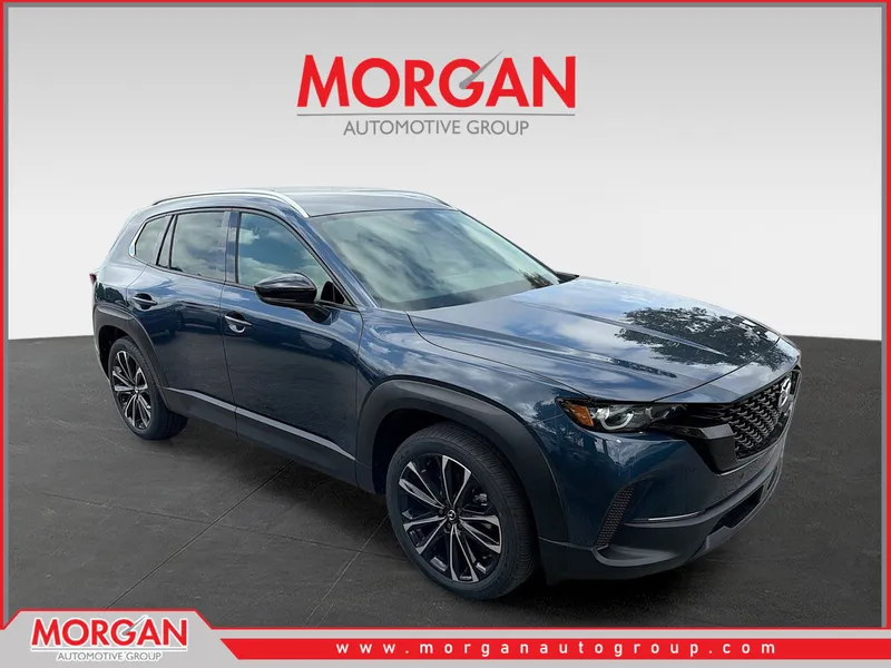 2026 Mazda CX-50 2.5 S Premium in Ingot Blue Metallic — front three-quarter view