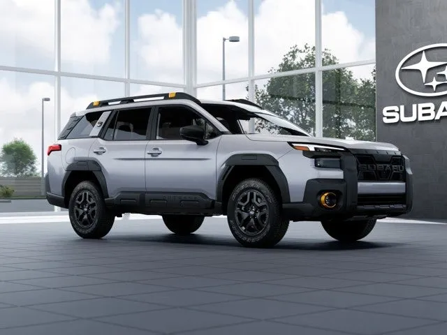 2026 Subaru OUTBACK Wilderness in Ice Silver Metallic — front three-quarter view