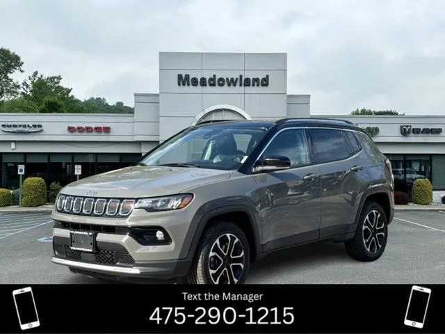2022 Jeep Compass Limited in Sting-Gray Clearcoat — front three-quarter view