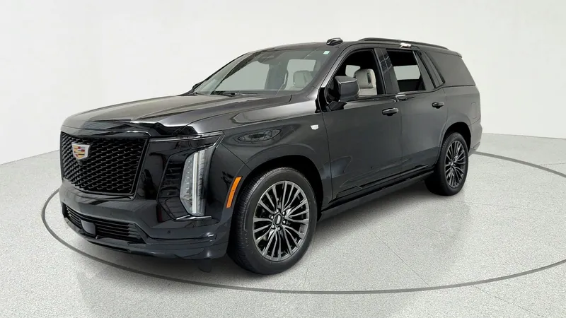 2025 Cadillac Escalade Sport Platinum in Black Raven — front three-quarter view