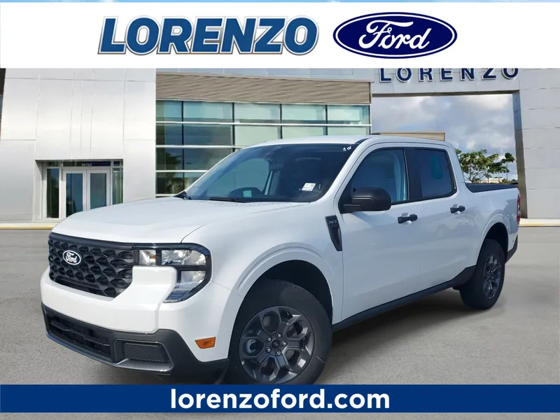 2026 Ford Maverick XLT in Oxford White — front three-quarter view