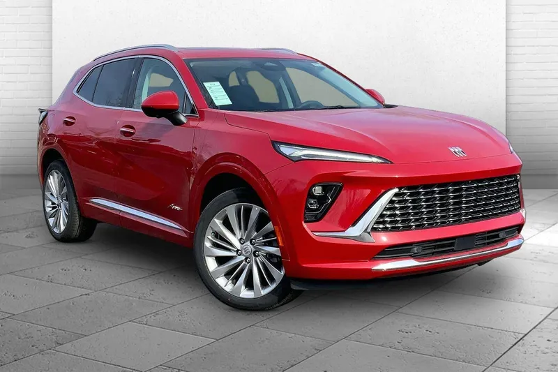 2026 Buick Envision Avenir in Brilliant Red — front three-quarter view