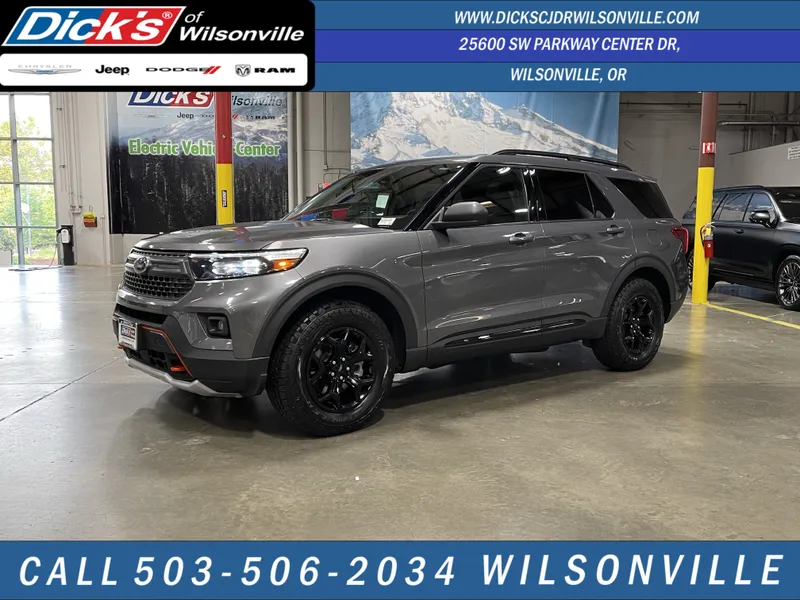 2022 Ford Explorer Timberline in Gray — front three-quarter view
