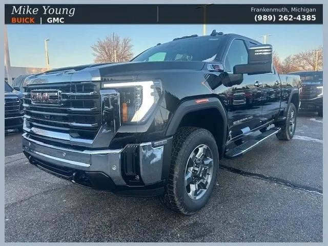 2026 GMC Sierra 2500 HD SLT in Onyx Black — front three-quarter view
