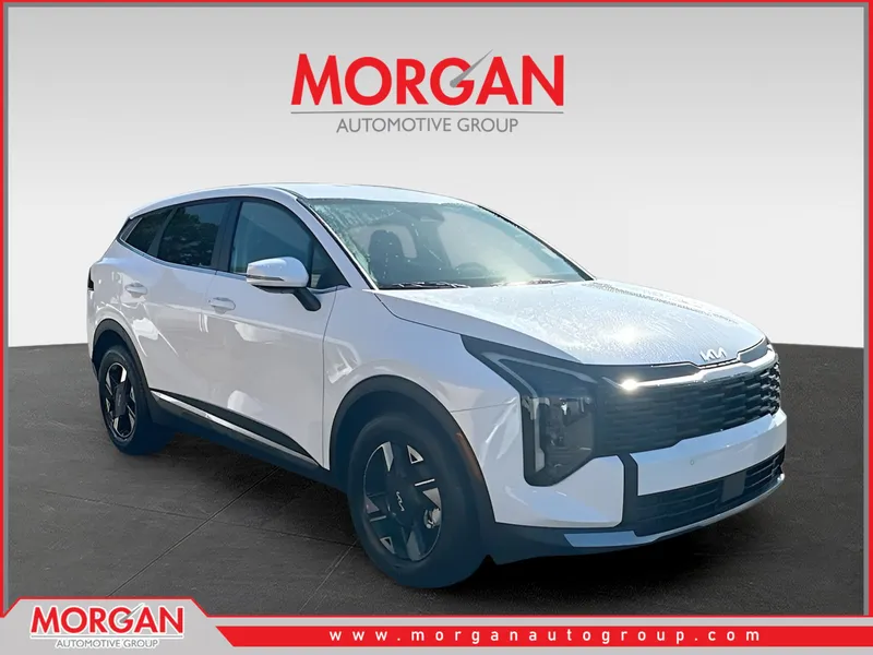 2026 Kia Sportage LX in White — front three-quarter view
