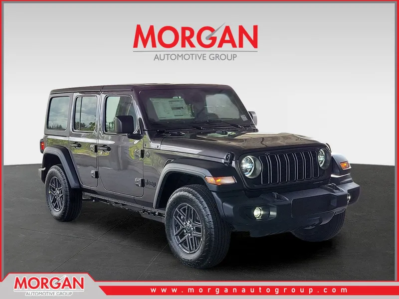 2026 Jeep Wrangler Sport S in Granite Crystal Metallic Clearcoat — front three-quarter view