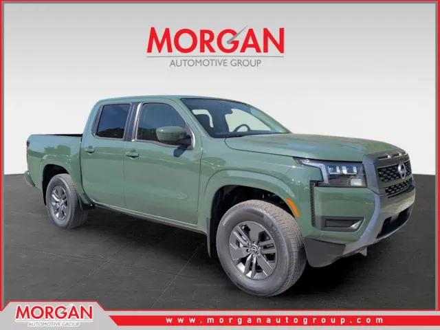 2026 Nissan Frontier SV in Green — front three-quarter view