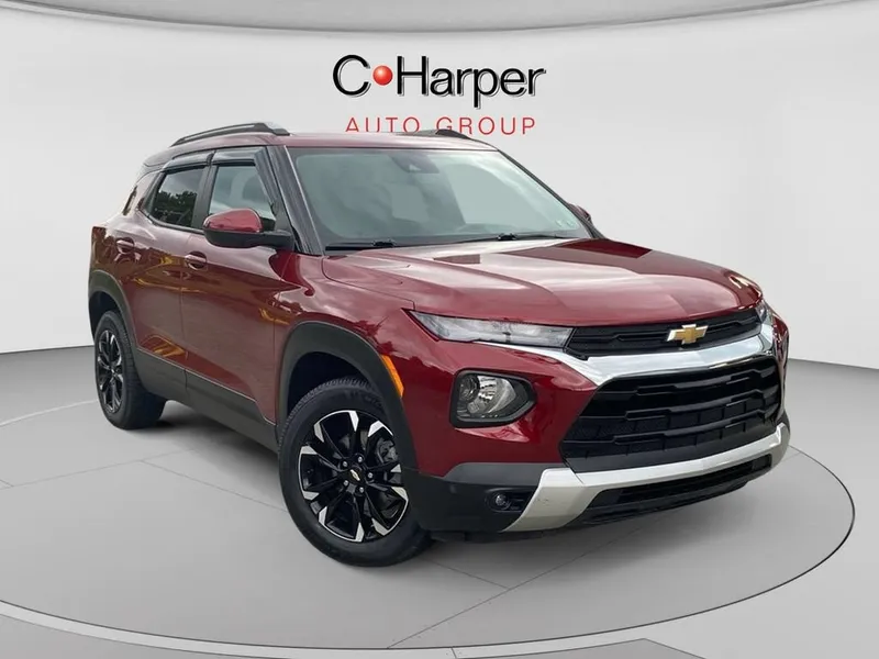 2022 Chevrolet Trailblazer LT in Crimson Metallic — front three-quarter view