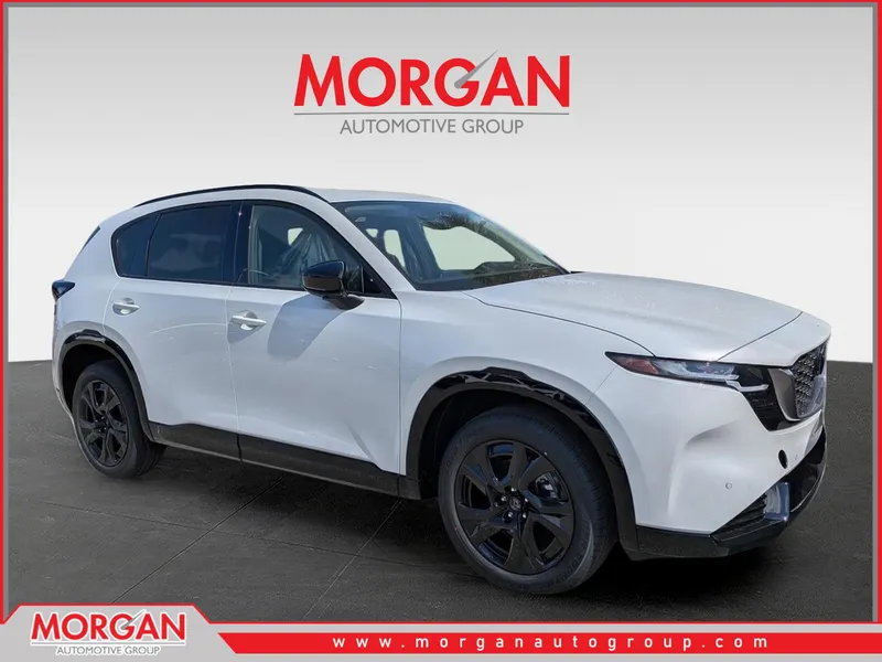 2026 Mazda CX-5 2.5 S Premium in Rhodium White Metallic — front three-quarter view