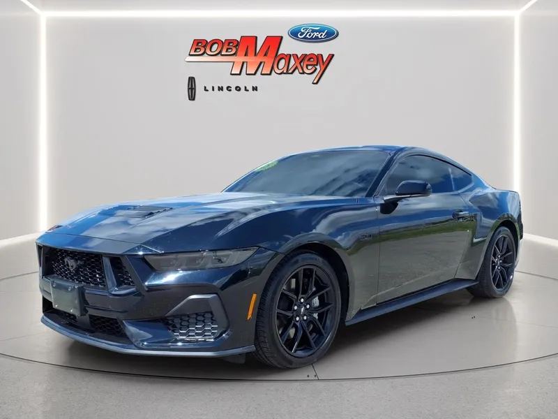 2025 Ford Mustang GT in Black — front three-quarter view