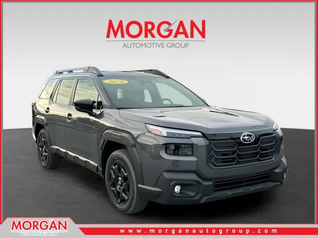 2026 Subaru Outback Limited in Gray — front three-quarter view