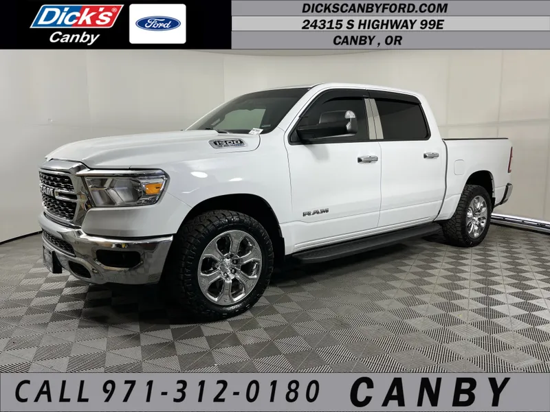 2023 RAM 1500 Big Horn in Bright White Clearcoat — front three-quarter view