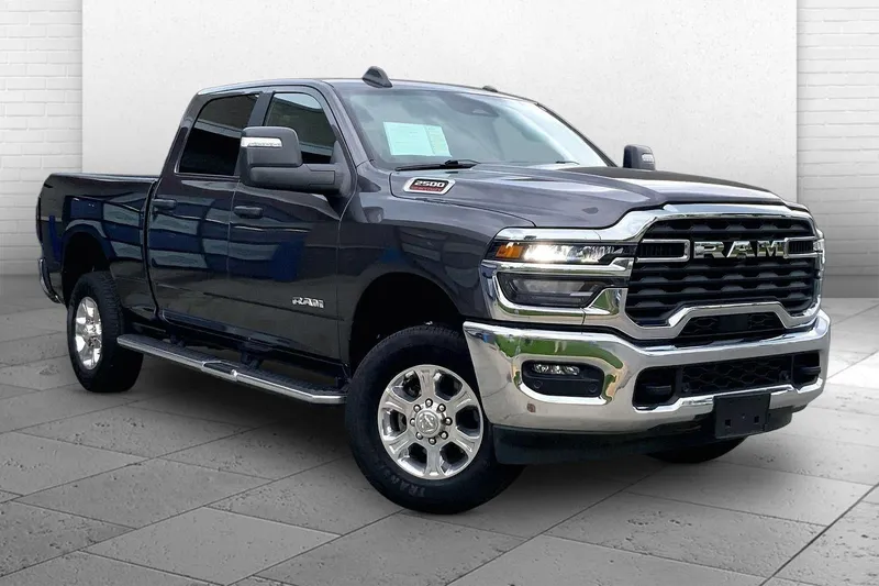 2025 RAM 2500 Big Horn Crew Cab 4x4 6'4' Box in Granite Crystal Metallic Clearcoat — front three-quarter view