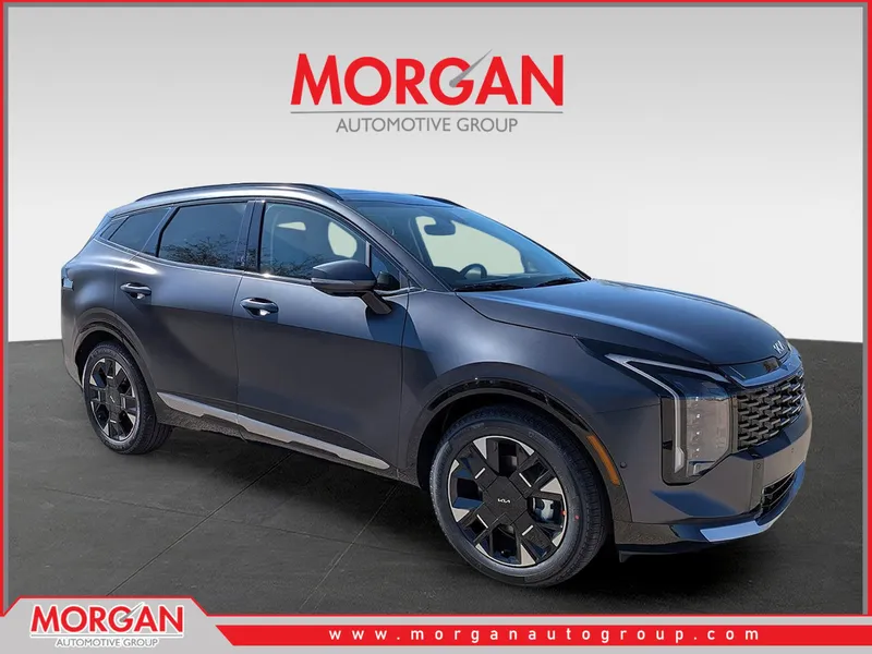 2026 Kia Sportage SX-Prestige in Panthera Metal Matte — front three-quarter view