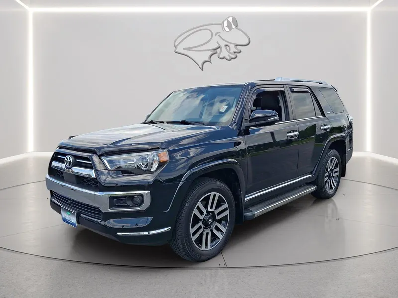 2023 Toyota 4Runner Limited in Midnight Black Metallic — front three-quarter view