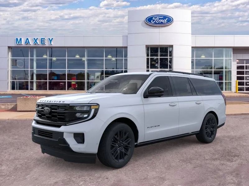 2026 Ford Expedition MAX Platinum® in Space Silver Metallic — front three-quarter view