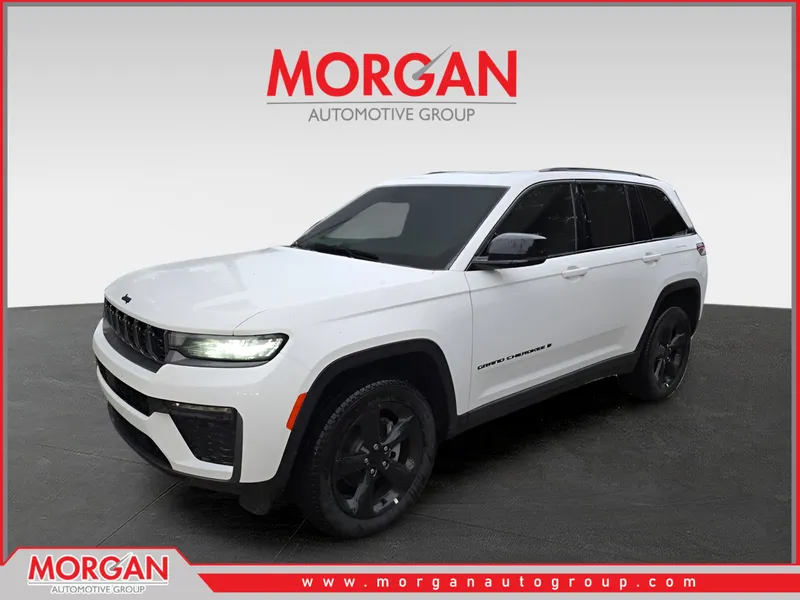 2026 Jeep Grand Cherokee Limited in Bright White Clearcoat — front three-quarter view
