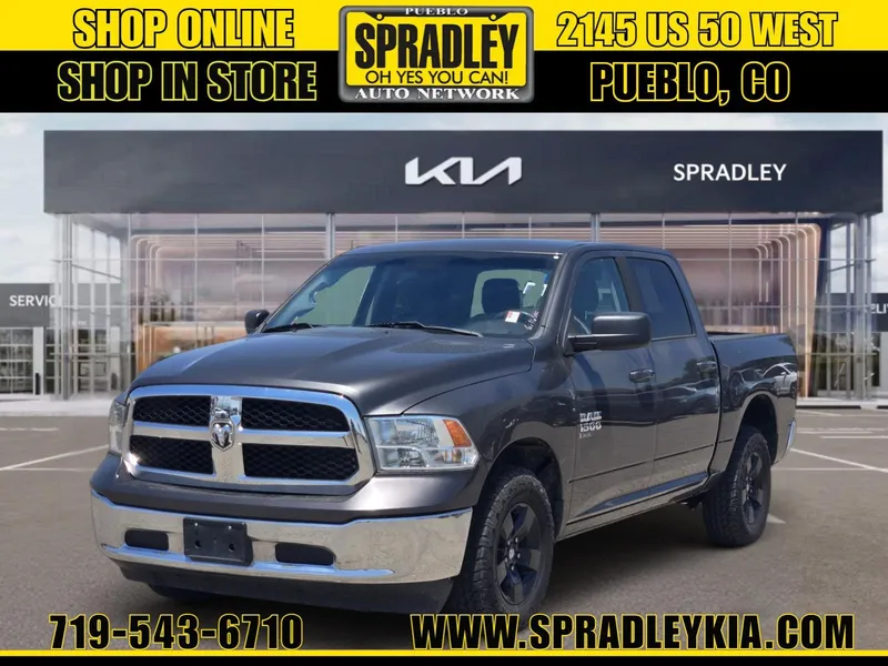 2021 RAM 1500 Classic SLT in Granite Crystal Metallic Clearcoat — front three-quarter view
